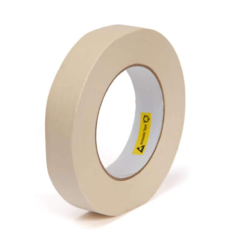 High Temp Masking Tape, Low Static, 275 deg, 1"x60 Yds, 3" Core, 7.4 mil, Tan